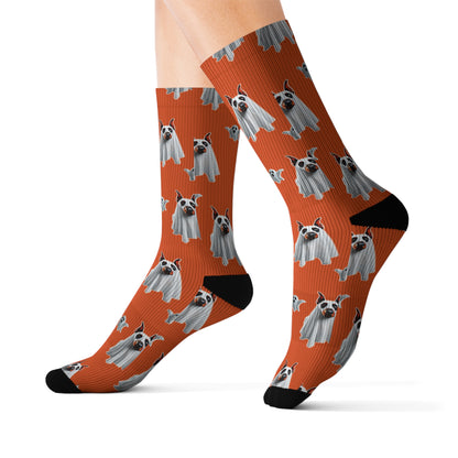 Doberman Ghost Socks in Dobie Orange