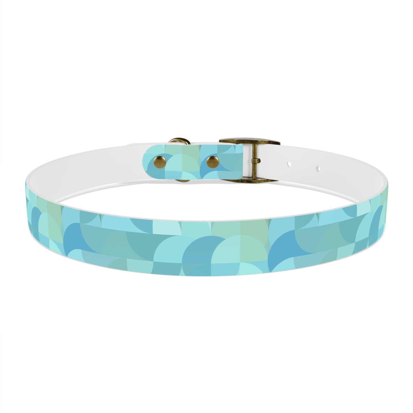 Turquoise Geometric Pattern Dog Collar