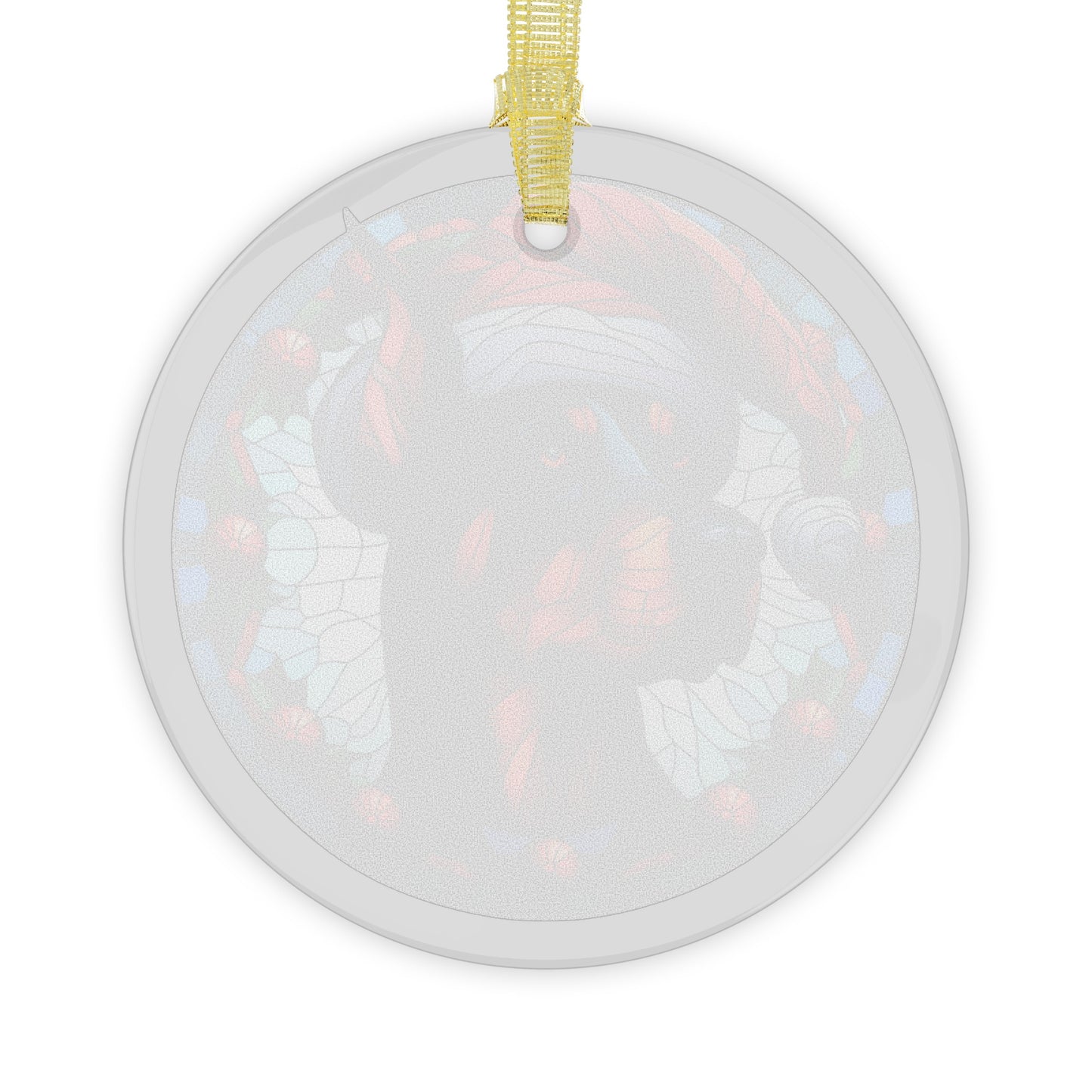 Doberman Wearing Santa Hat Glass Ornaments