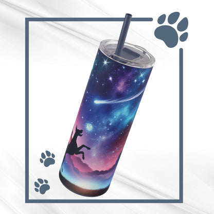 Doberman Playing With The Stars Skinny Matte Tumbler, 20oz