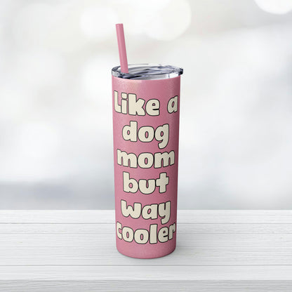 Dobie Mom Glitter Tumbler with Straw, 20oz