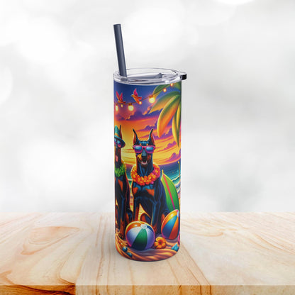 Doberman Beach Party 20oz Stainless Steel Tumbler