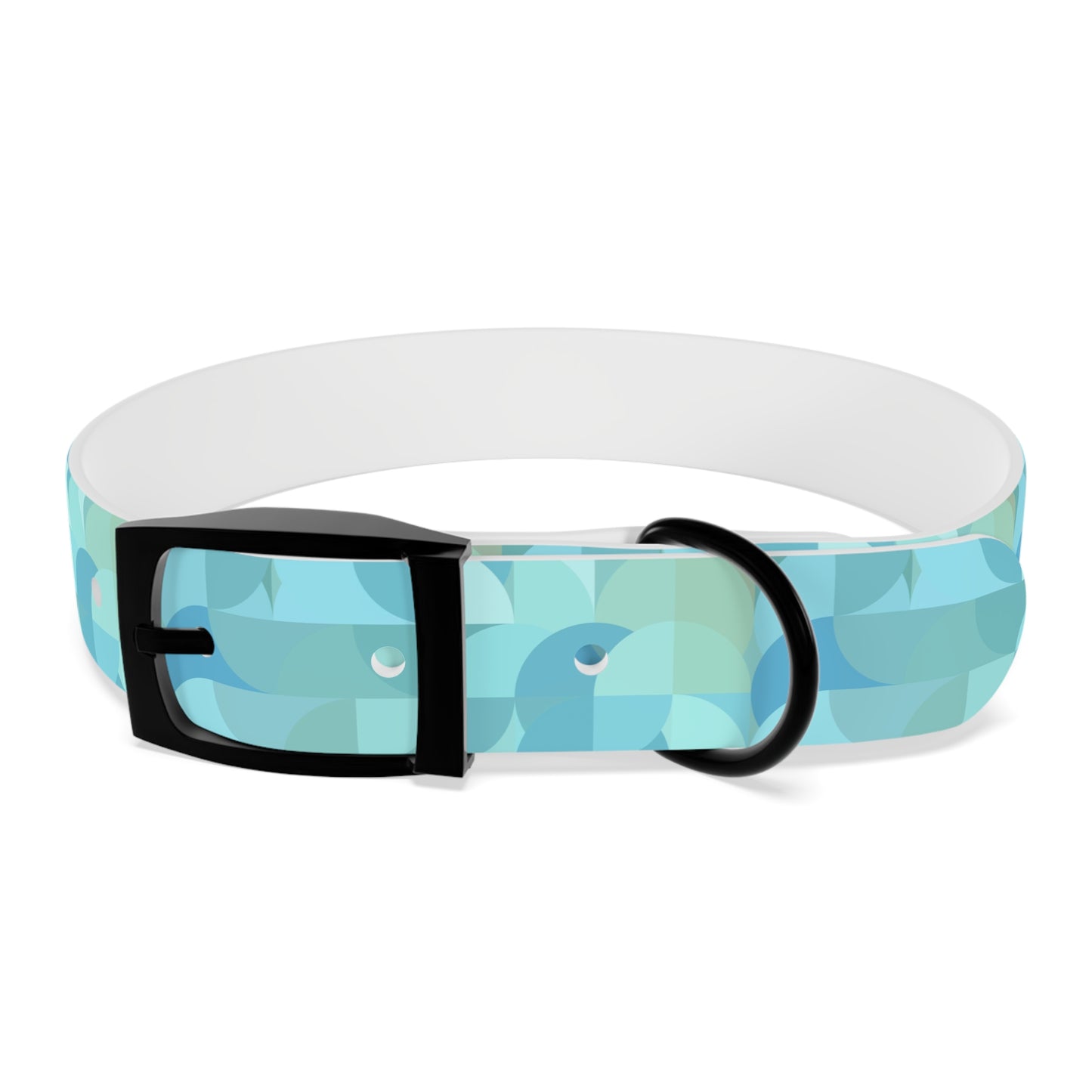 Turquoise Geometric Pattern Dog Collar