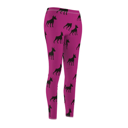 Passion Pink Doberman Silhouette Leggings