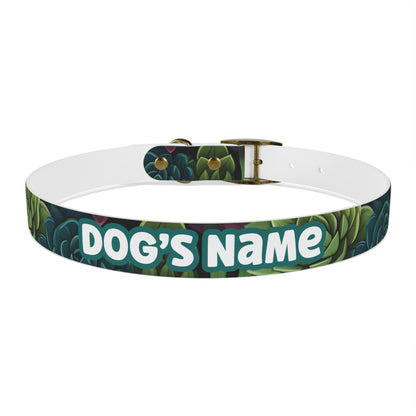 Succulent Oasis Personalized Dog Collar