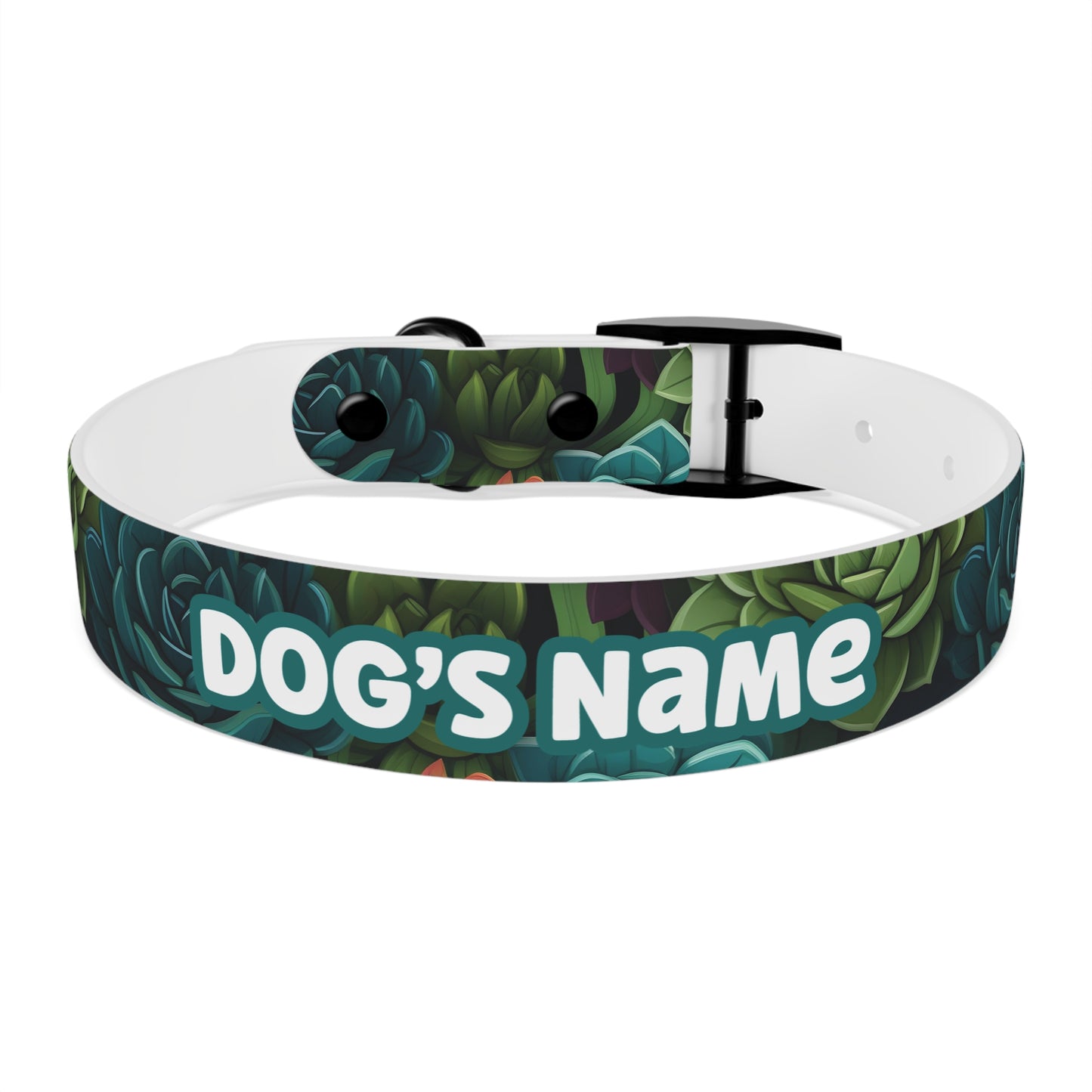 Succulent Oasis Personalized Dog Collar