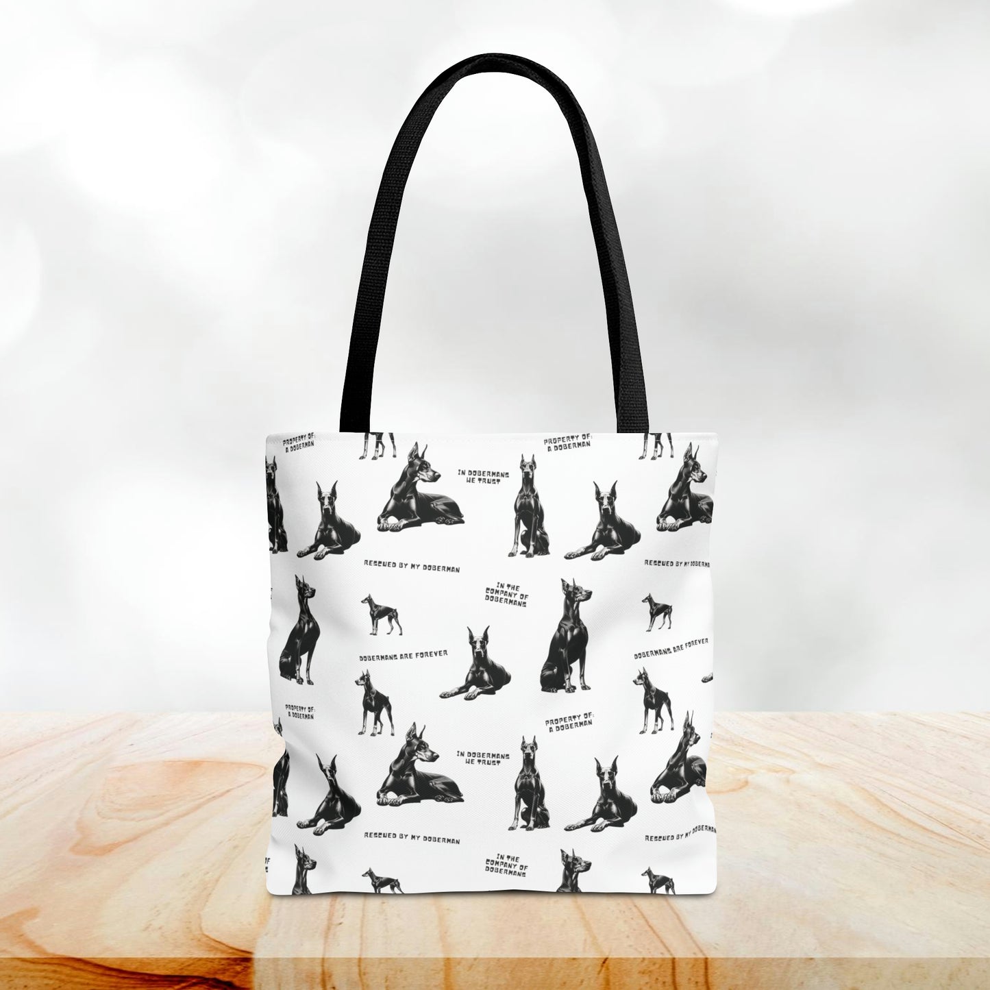 Doberman Quotes All Over Printed Tote Bag