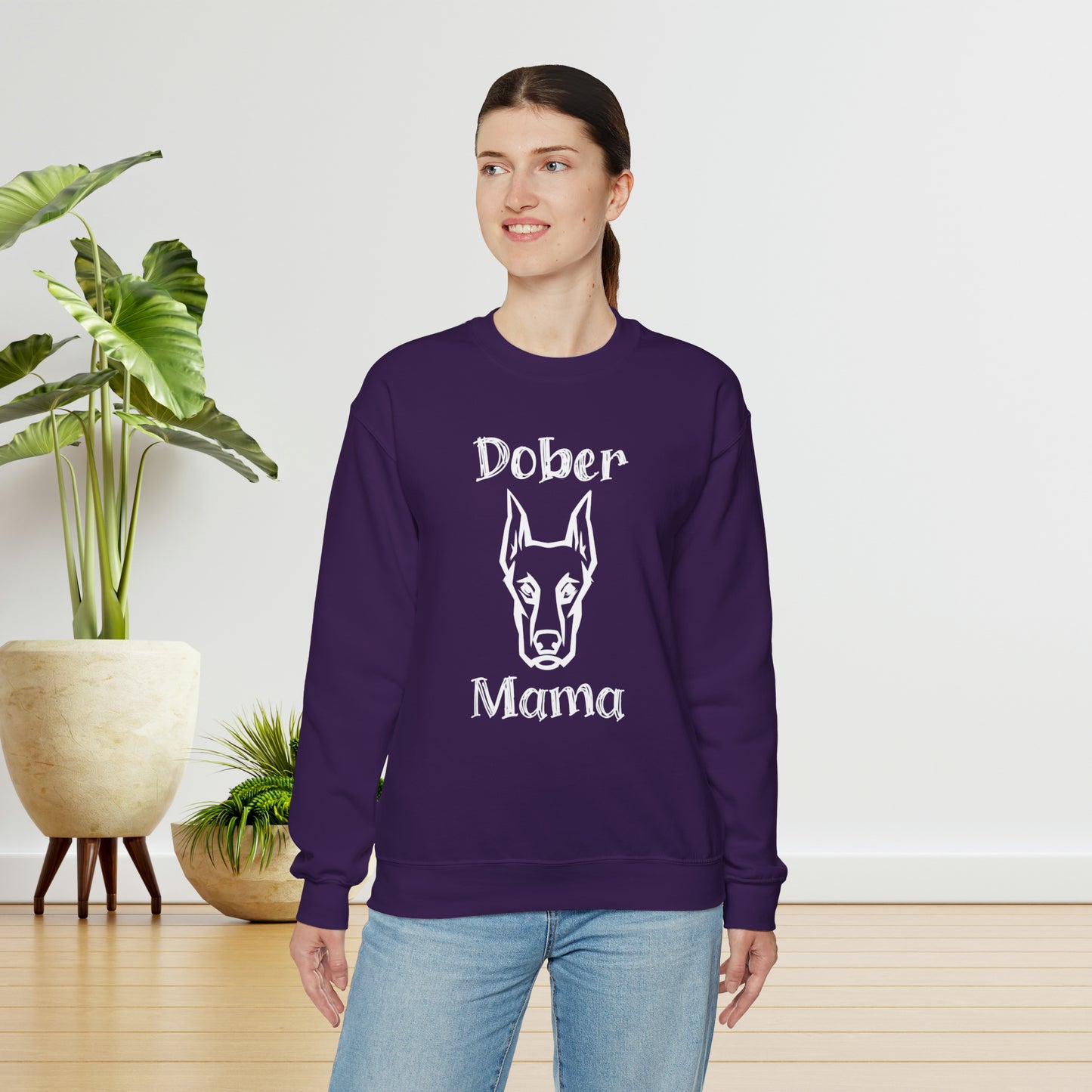 Proud Dober Mom Crewneck Sweatshirt