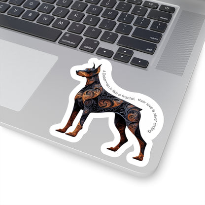 Fractal Doberman Kiss-Cut Sticker