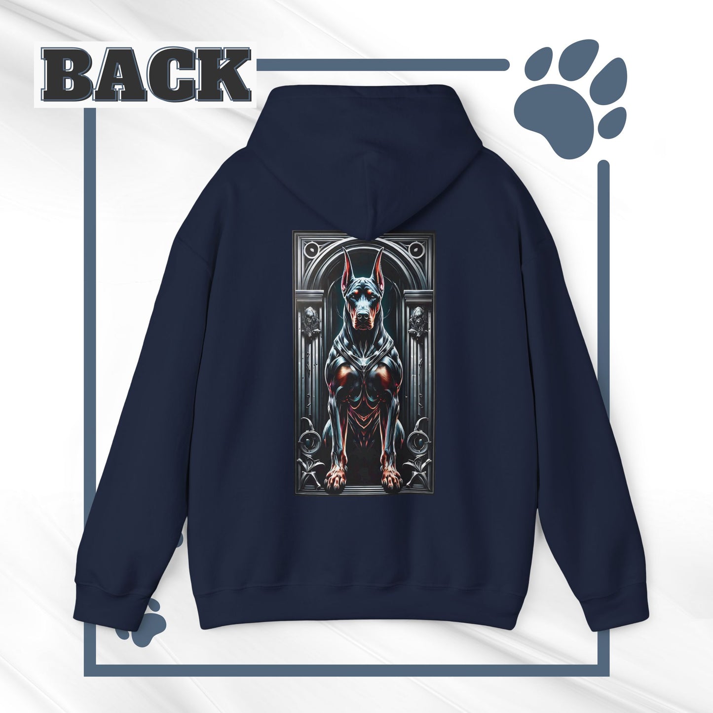 "Guardian of the House" Gothic Doberman Hoodie – Bold Streetwear for Dog Lovers