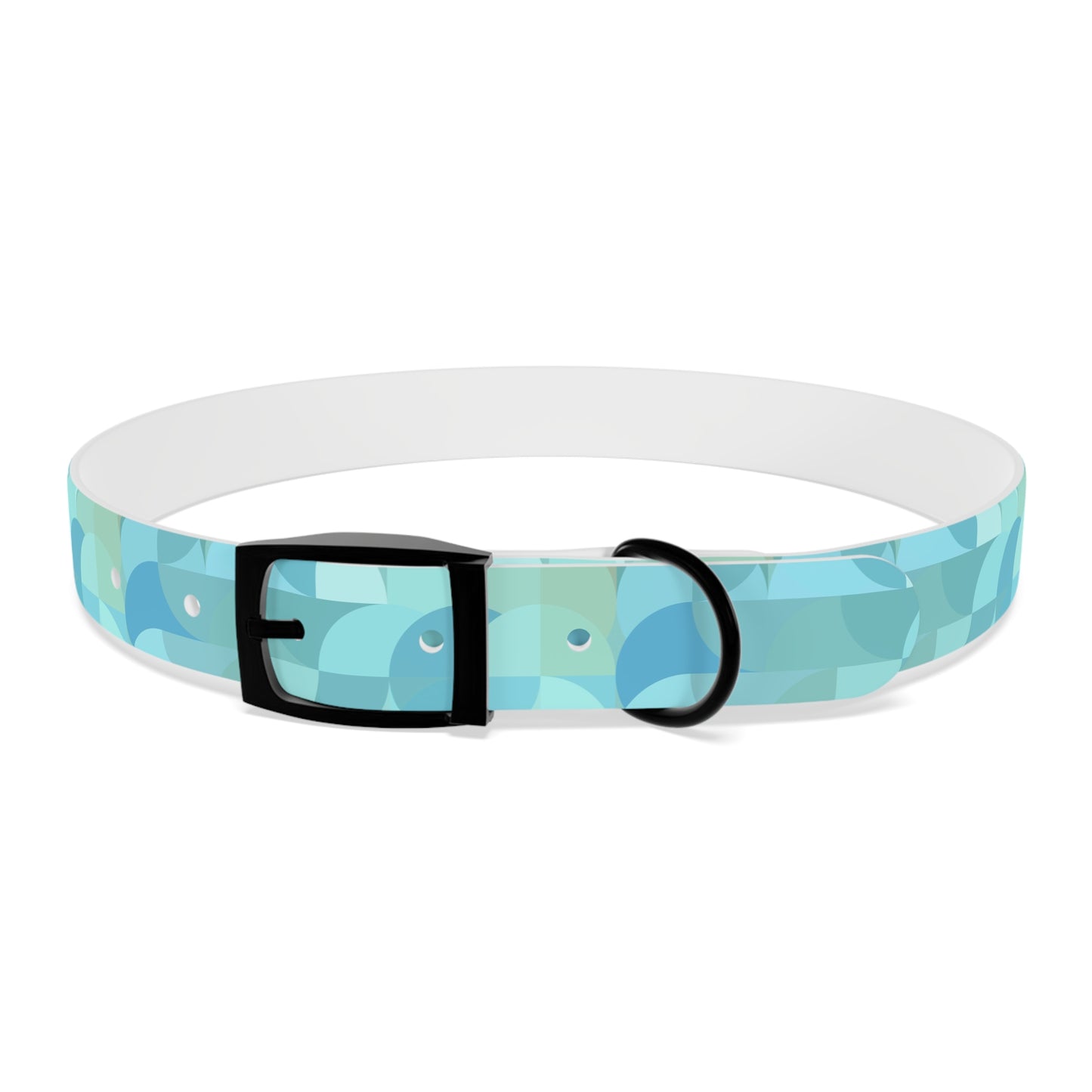 Turquoise Geometric Pattern Dog Collar