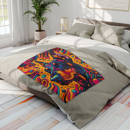 Vibrant Doberman Arctic Fleece Blanket