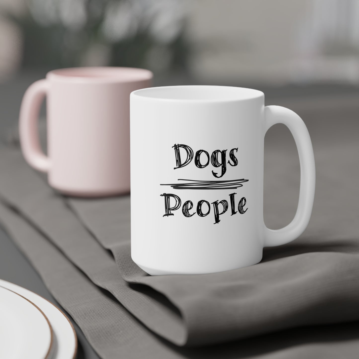 Dogs Over People Ceramic Mug