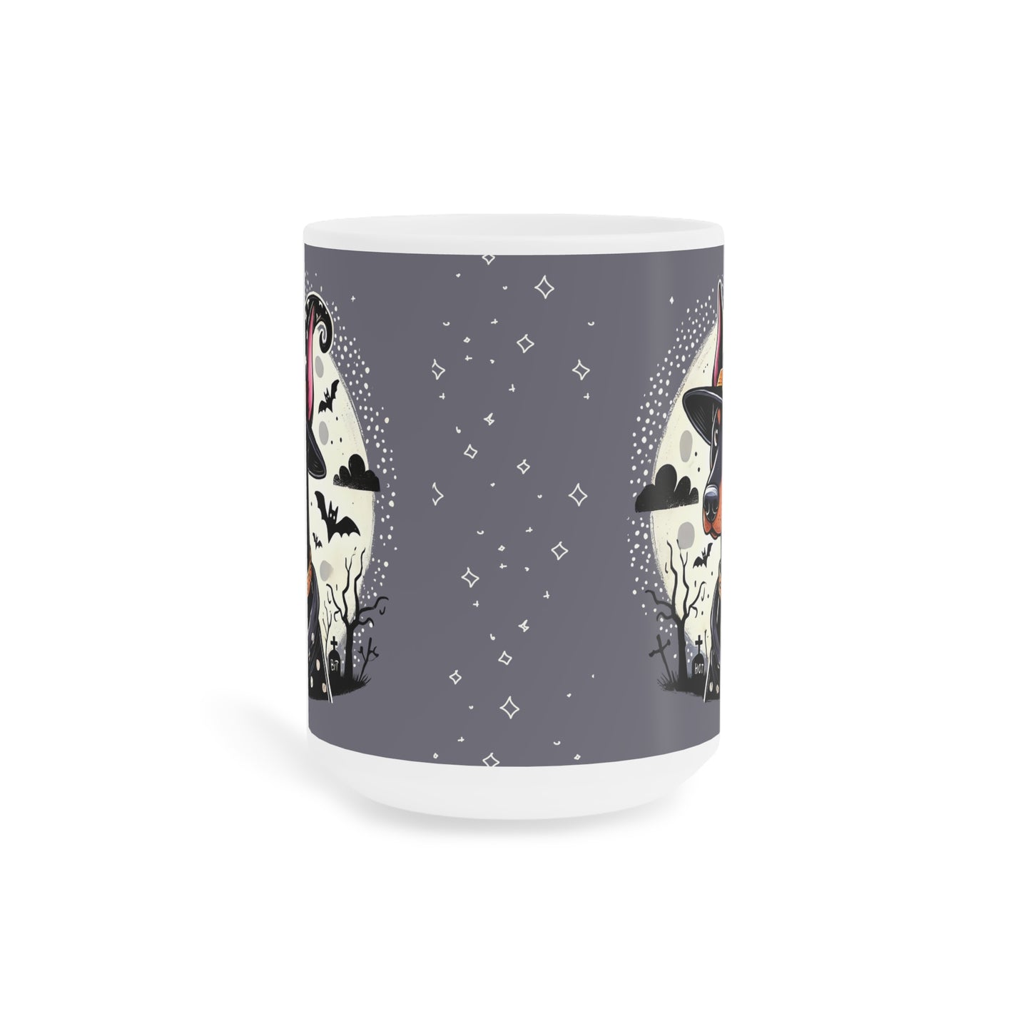 Doberman Witch Ceramic Mug