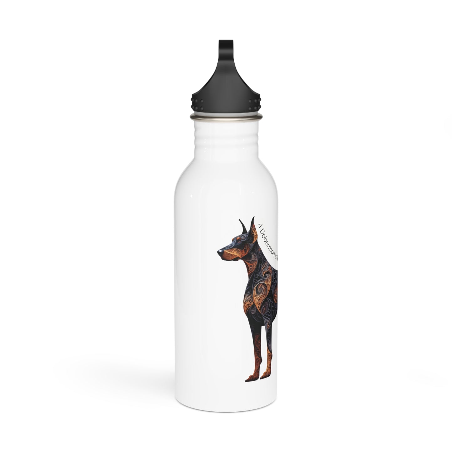 Fractal Doberman Stainless Steel Water Bottle