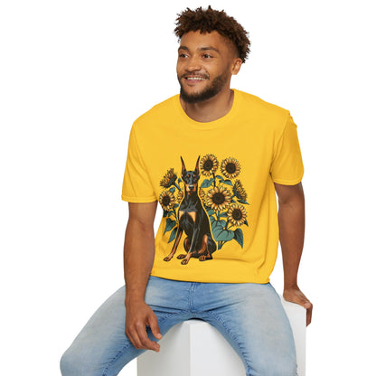 Doberman Sunflowers Unisex Tee