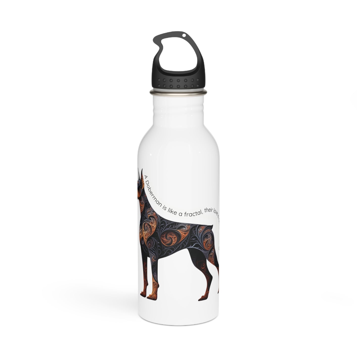 Fractal Doberman Stainless Steel Water Bottle