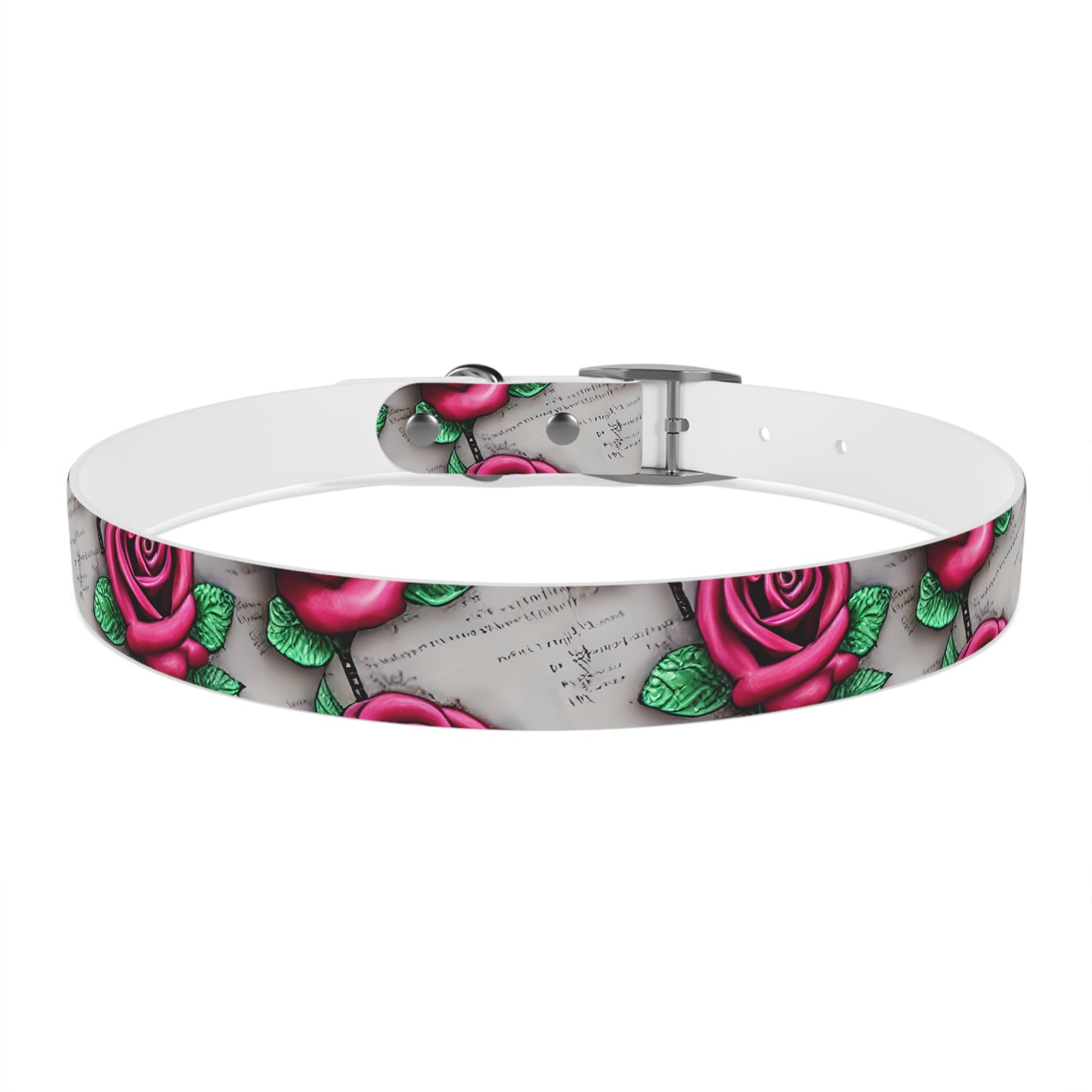 Vintage Roses Personalized Dog Collar