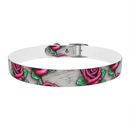 Vintage Roses Personalized Dog Collar