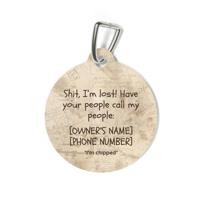 Renaissance Rose Personalized Dog Tag