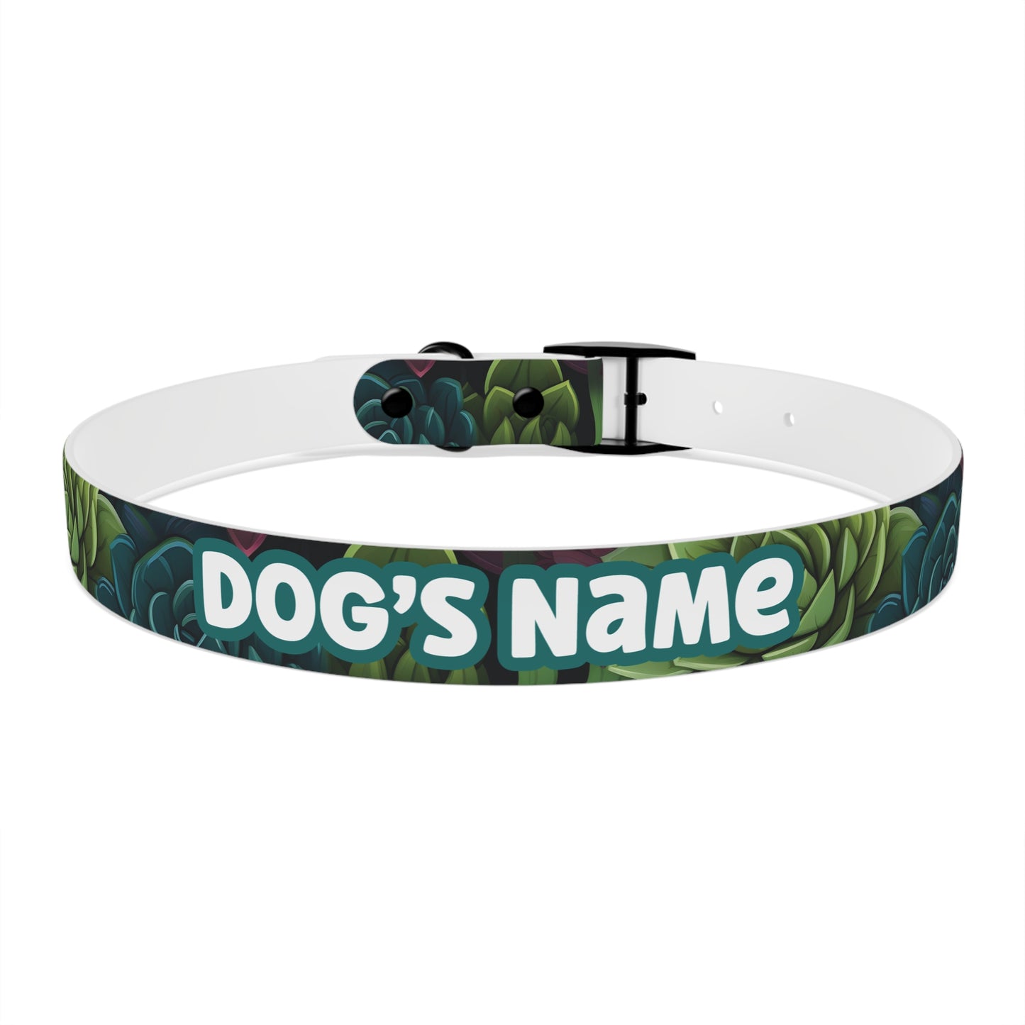 Succulent Oasis Personalized Dog Collar