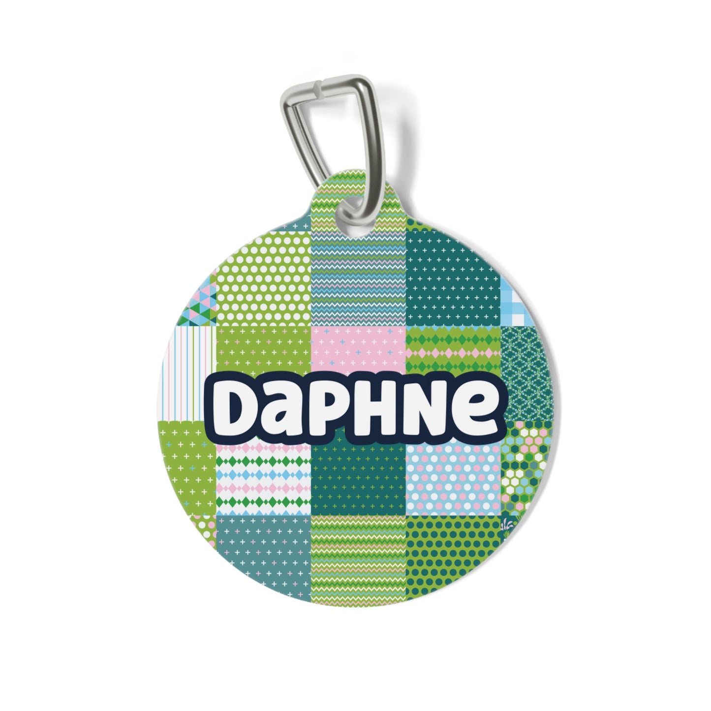 Patchwork Personalized Dog ID Tag