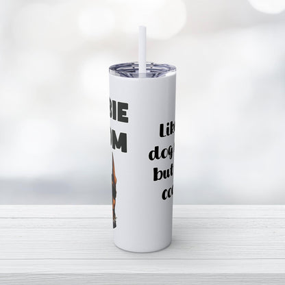 Dobie Mom Skinny Tumbler with Straw, 20oz