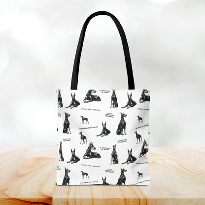 Doberman Quotes All Over Printed Tote Bag