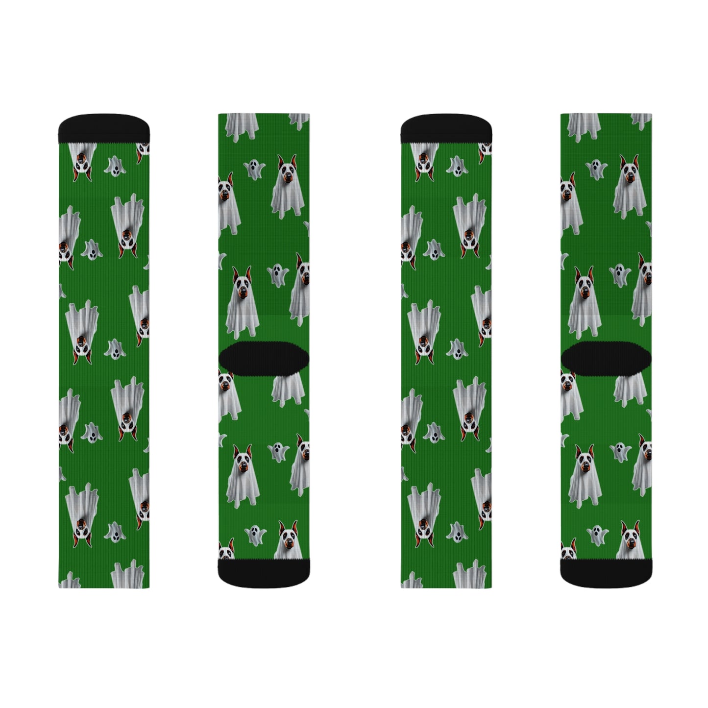 Ghoul Green Doberman Ghost Socks