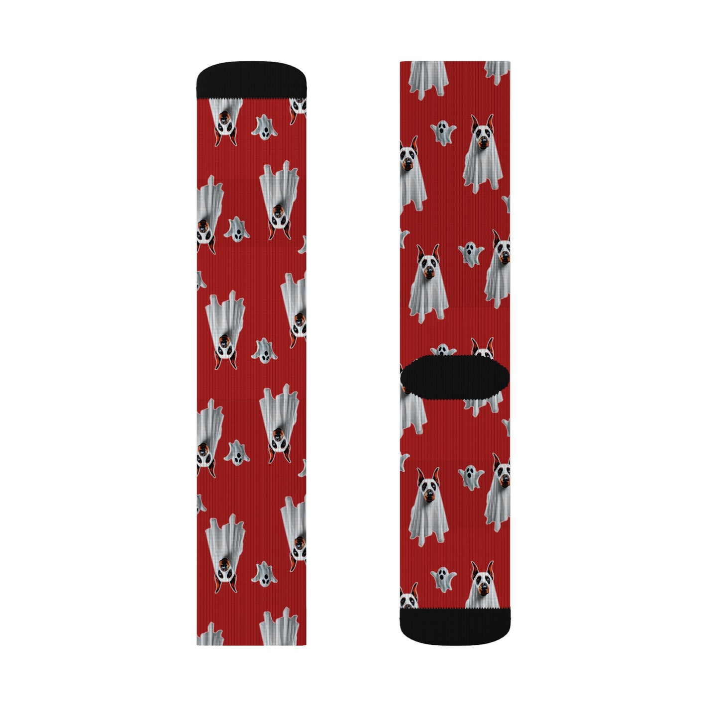 Blood Red Doberman Ghost Socks