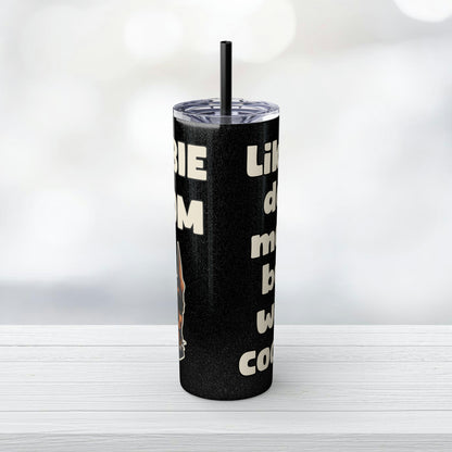 Dobie Mom Glitter Tumbler with Straw, 20oz