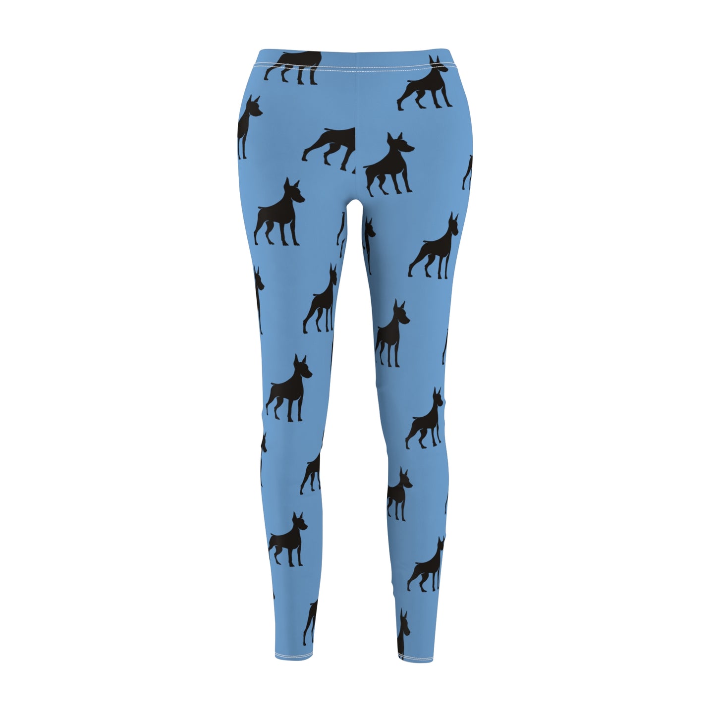 Light Blue Doberman Silhouette Leggings