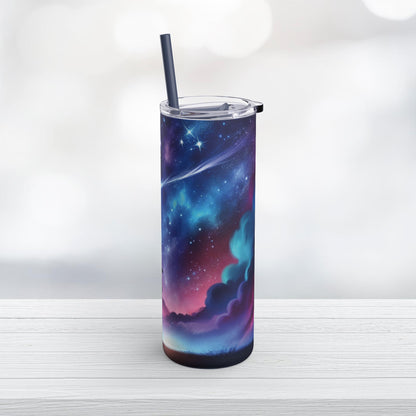 Doberman Playing With The Stars Skinny Matte Tumbler, 20oz