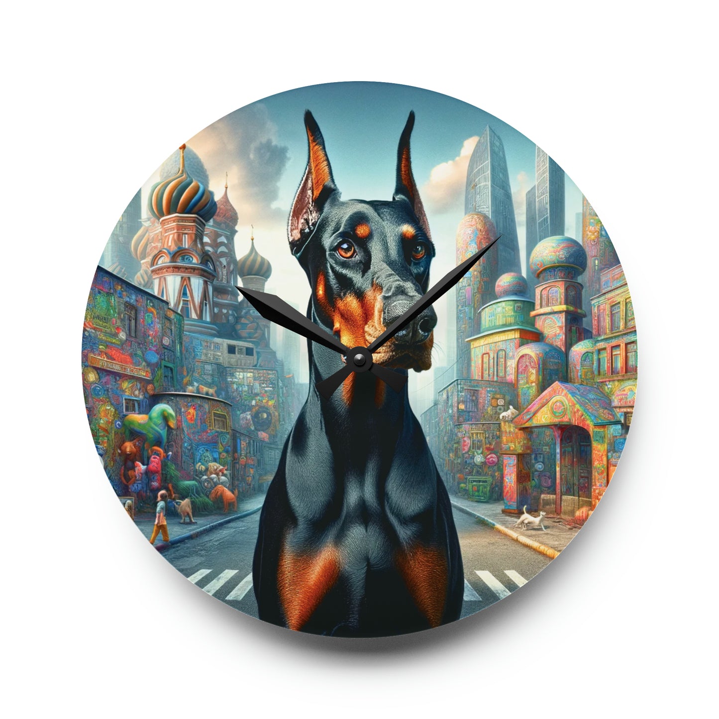 Metropolis Sentry Doberman Clock