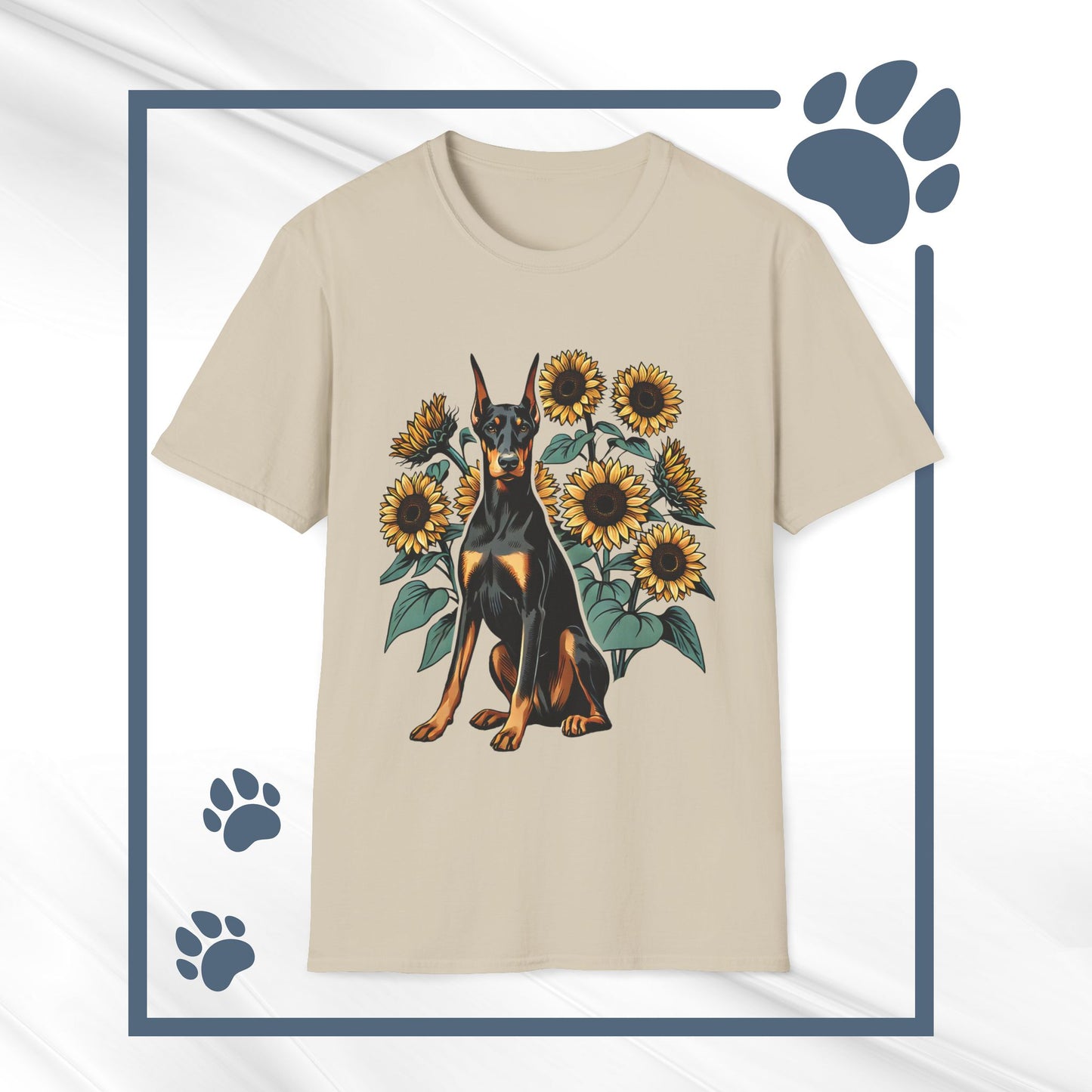 Doberman Sunflowers Unisex Tee