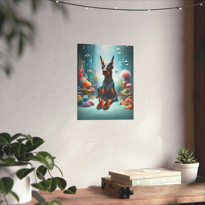 Doberman Oceanic Aura Poster