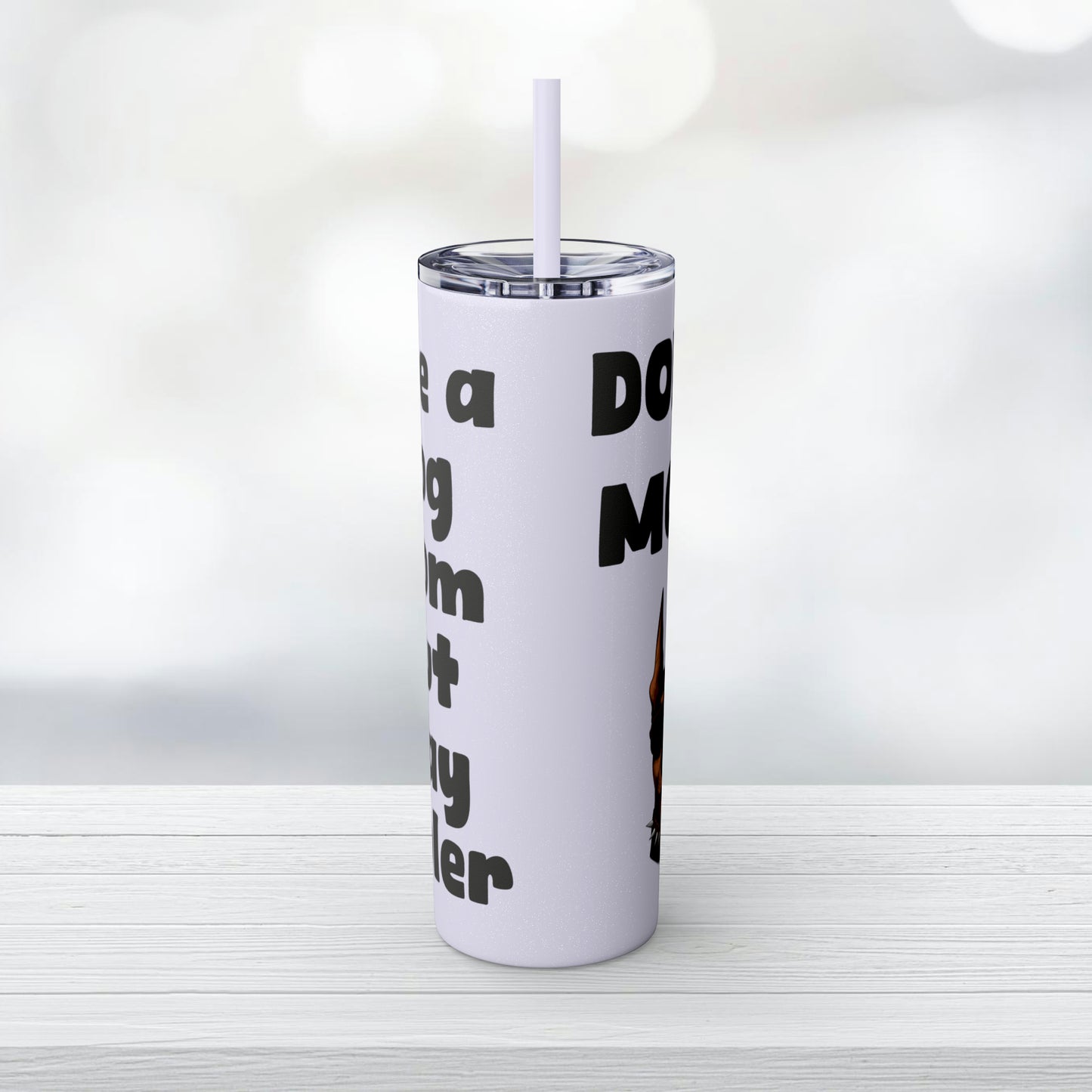 Dobie Mom Glitter Tumbler with Straw, 20oz