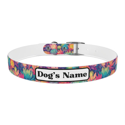 Personalized Pastel Succulents Dog Collar