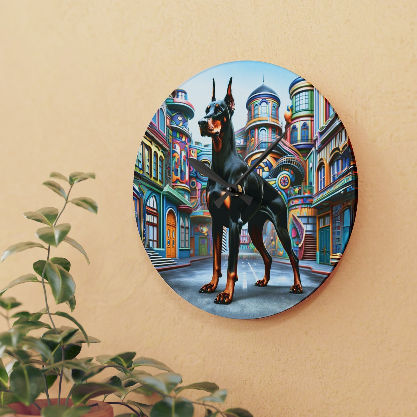 Urban Explorer Doberman Clock