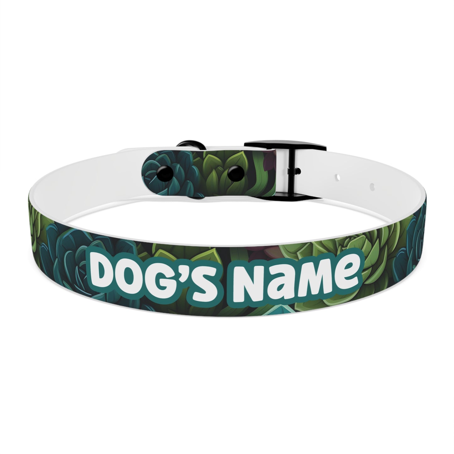 Succulent Oasis Personalized Dog Collar