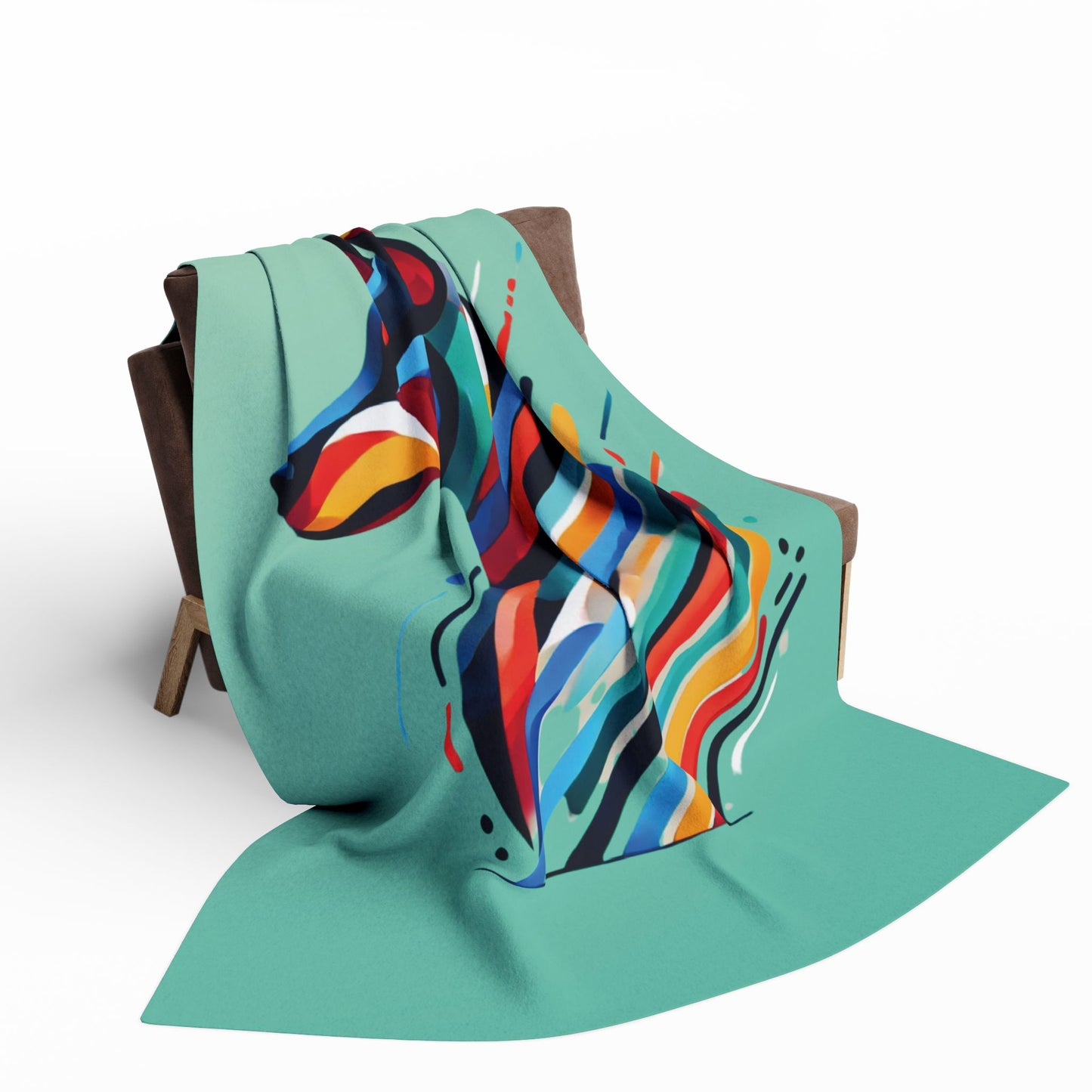 Colorful Abstract Doberman Fleece Blanket