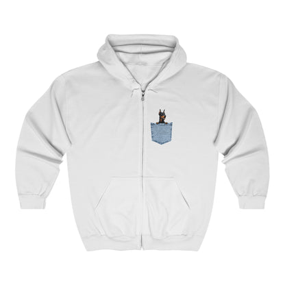 Pocket Dobie Zip Up Hoodie