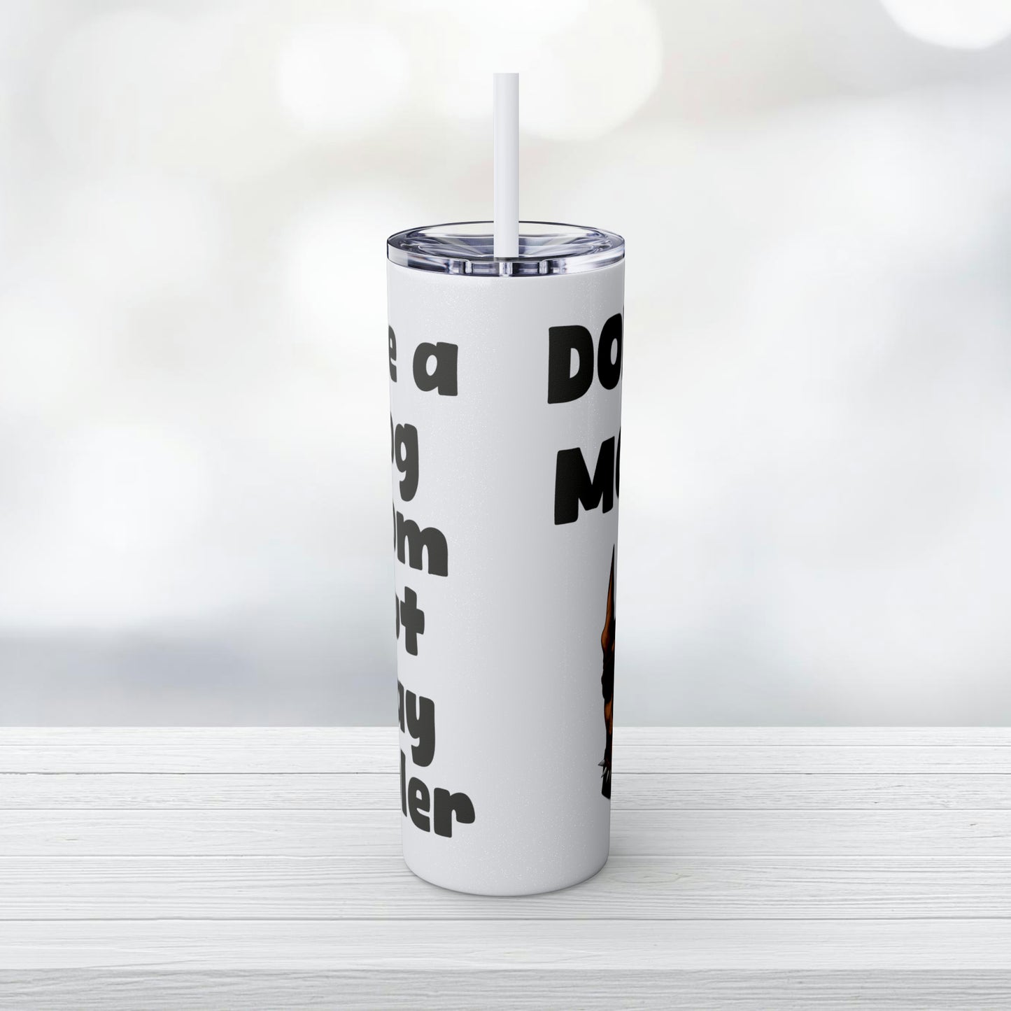 Dobie Mom Glitter Tumbler with Straw, 20oz