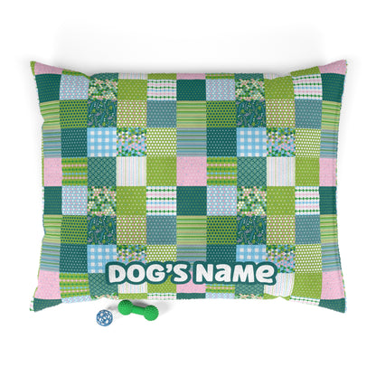 Patchwork Paws Personalized Dog Bed