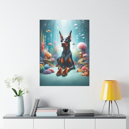 Doberman Oceanic Aura Poster