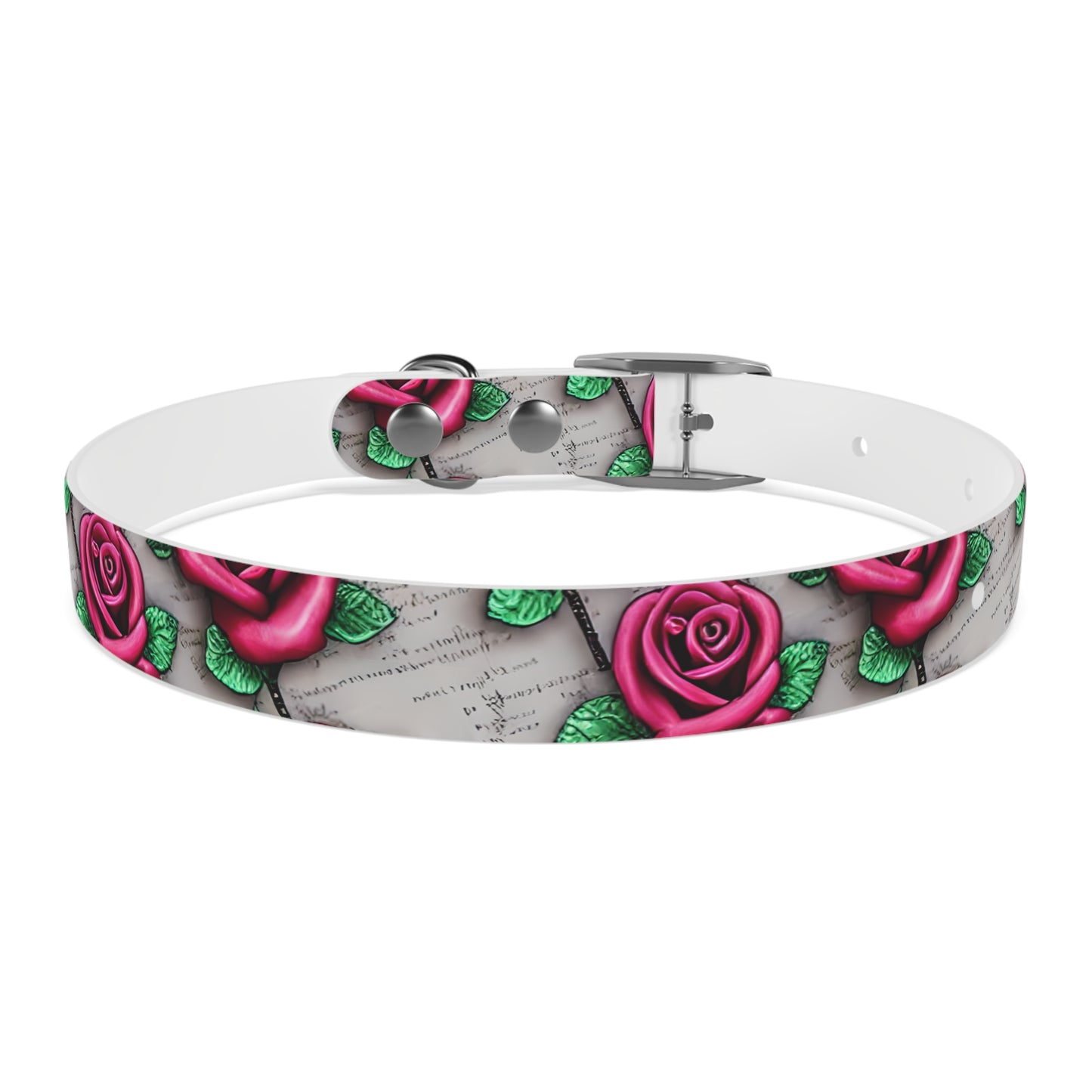 Vintage Roses Personalized Dog Collar