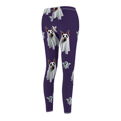 Ghostly Doberman Leggings Mystic Purple