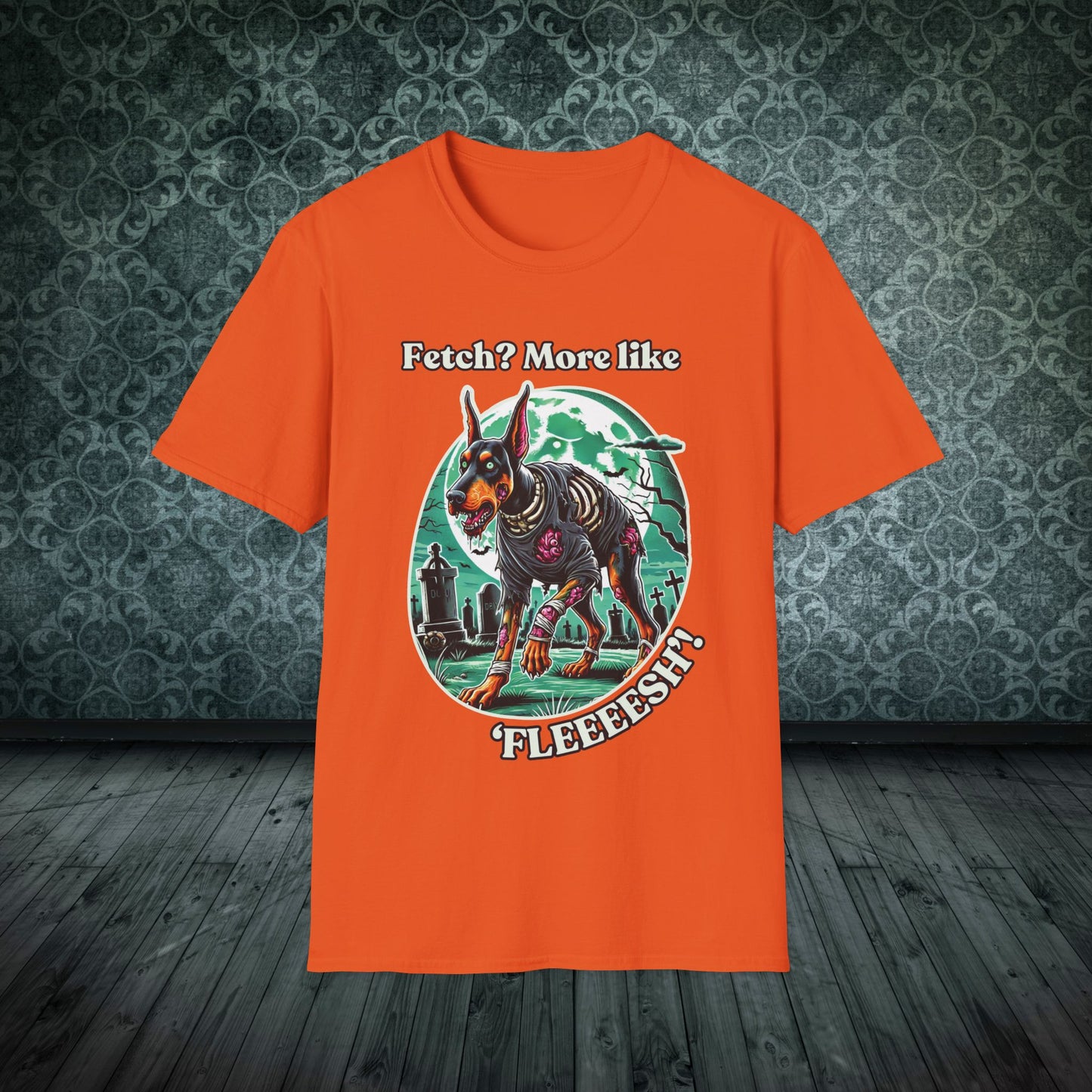 Halloween Zombie Doberman T-Shirt