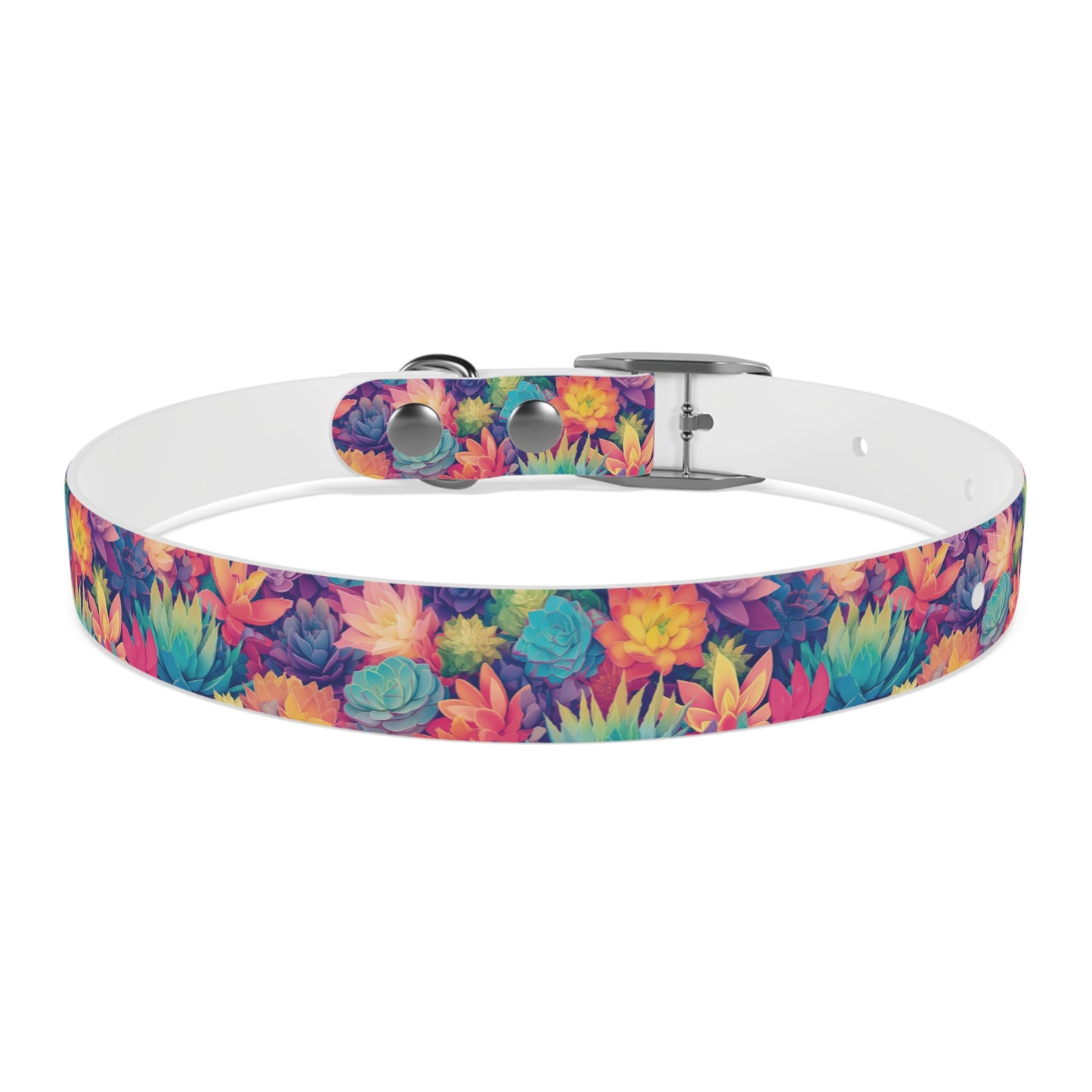 Personalized Pastel Succulents Dog Collar