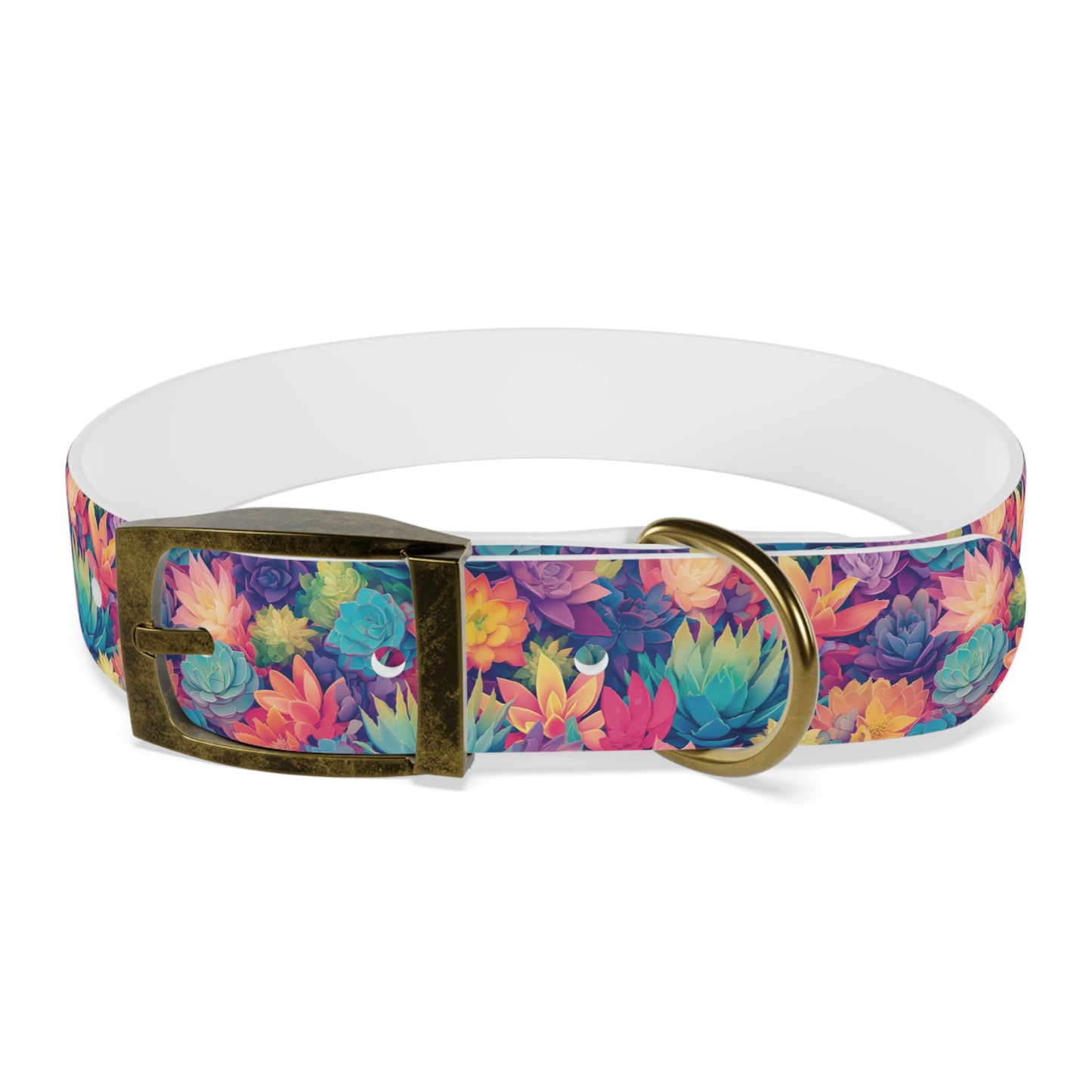 Personalized Pastel Succulents Dog Collar